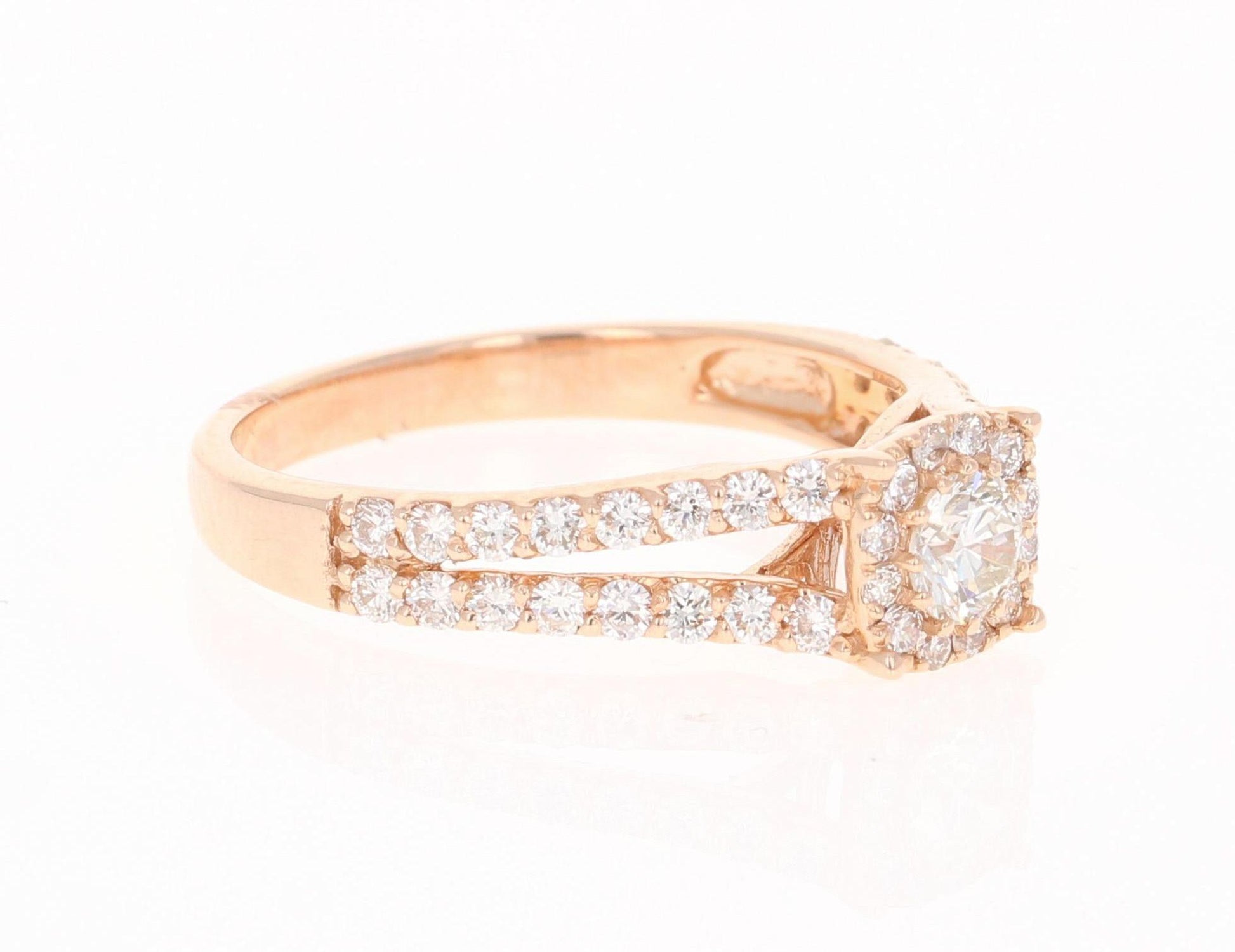 0.95 Carat Diamond Rose Gold Engagement Ring