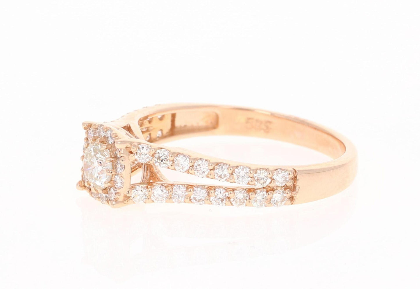 0.95 Carat Diamond Rose Gold Engagement Ring