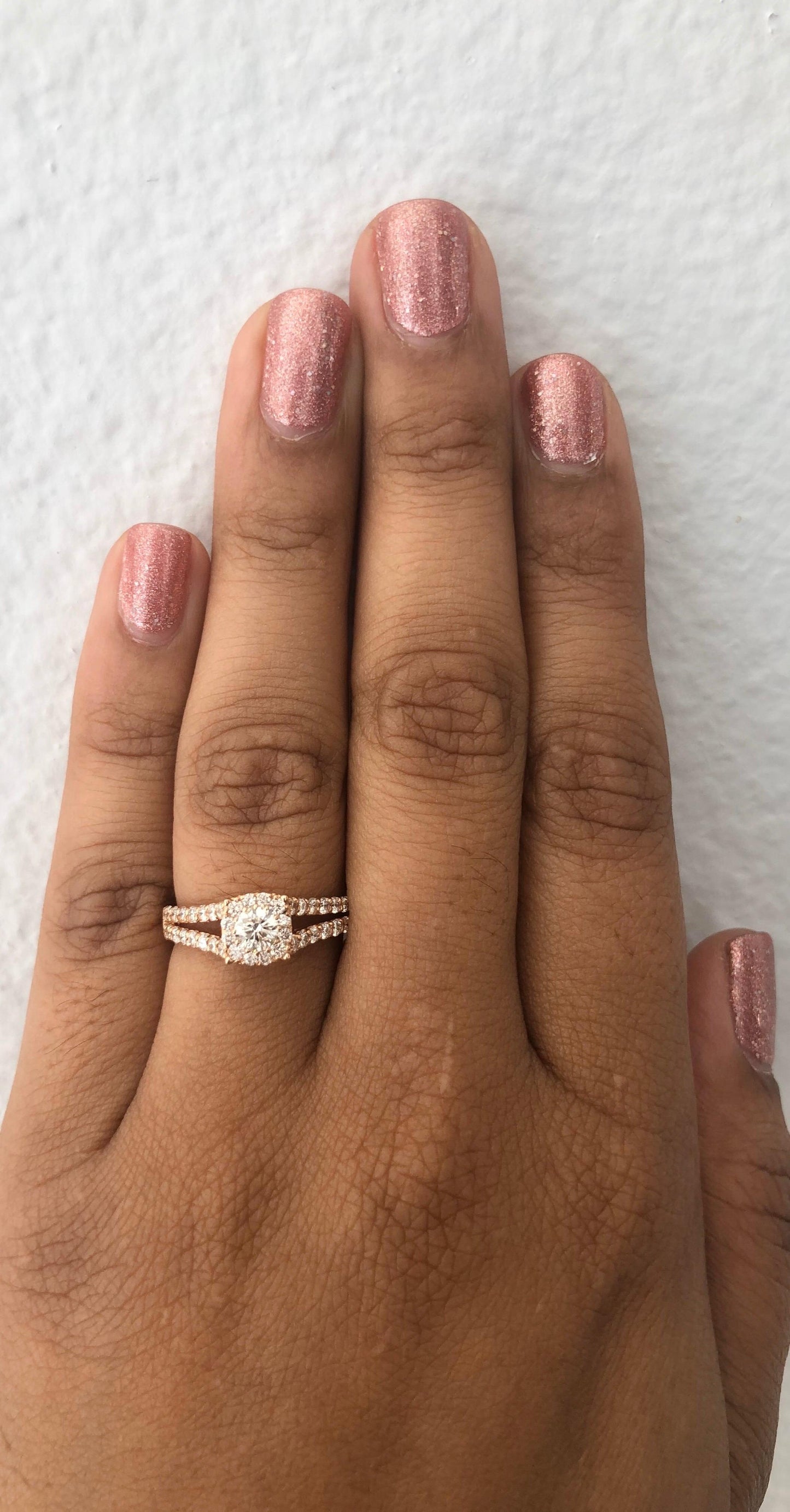 0.95 Carat Diamond Rose Gold Engagement Ring