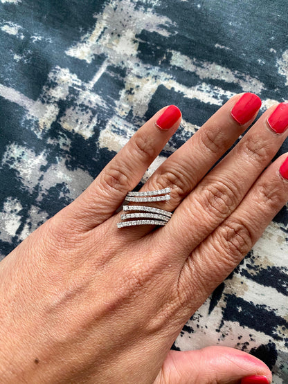 1.01 Carat Diamond Cocktail 14 Karat White Gold Ring