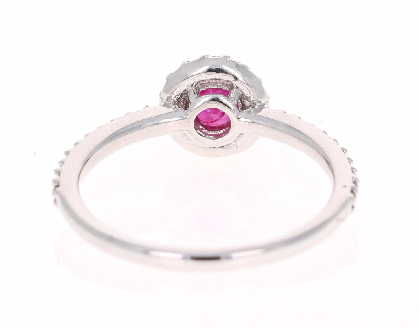 1.03 Carat Ruby Diamond 14 Karat White Gold Ring