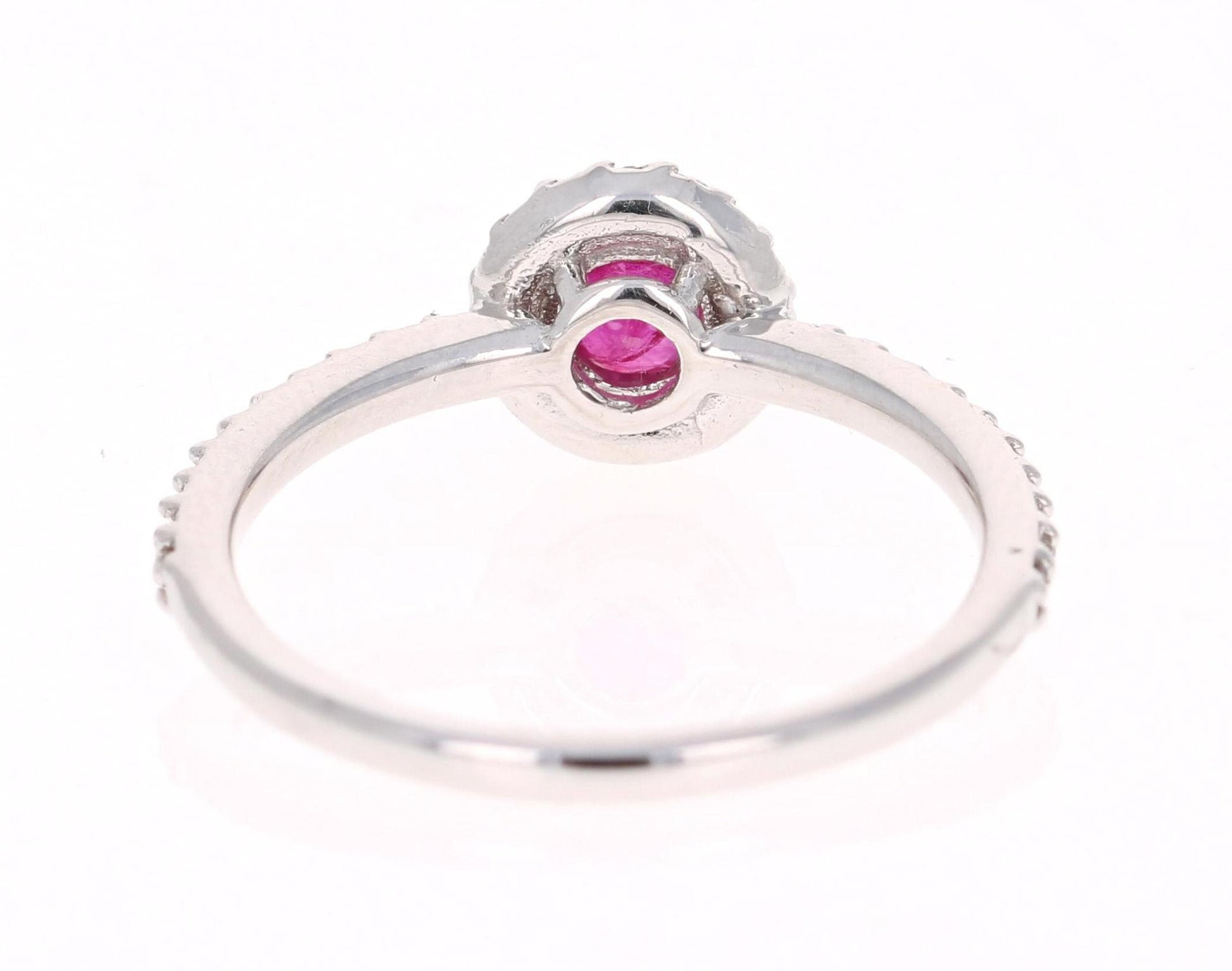 1.03 Carat Ruby Diamond 14 Karat White Gold Ring