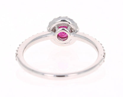 1.03 Carat Ruby Diamond 14 Karat White Gold Ring