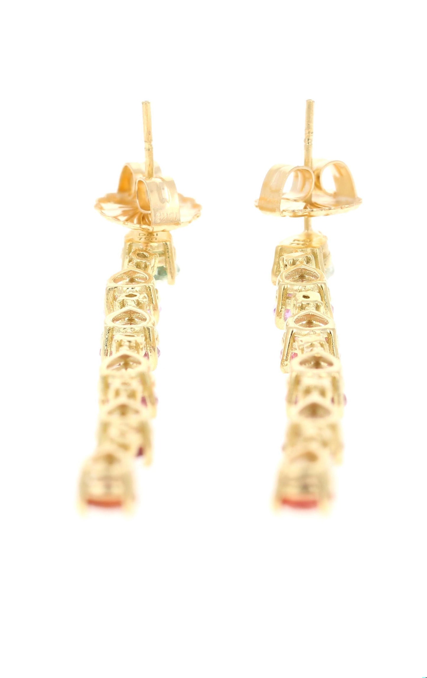 10.40 Carat Sapphire Diamond 18 Karat Yellow Gold Earrings