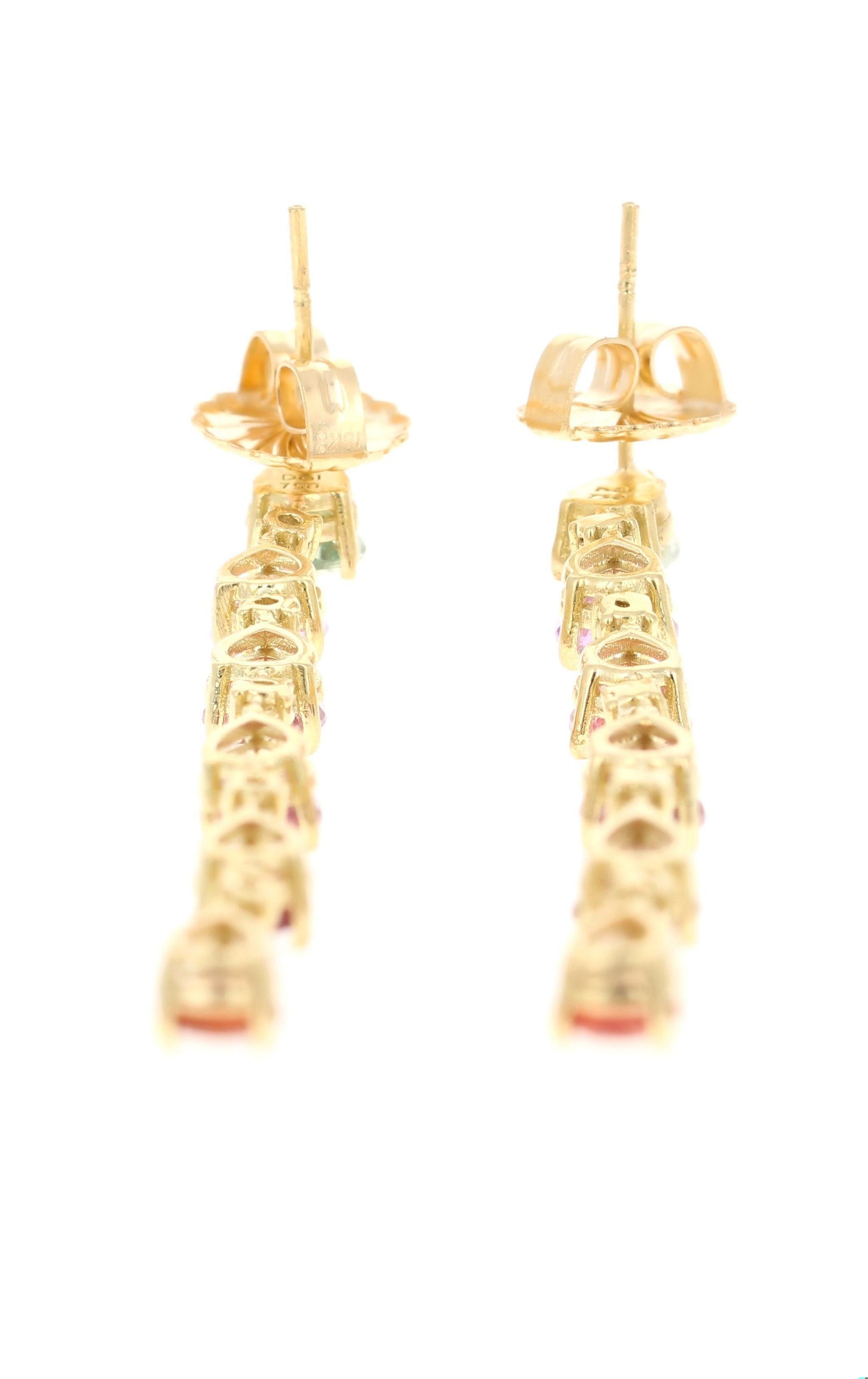 10.40 Carat Sapphire Diamond 18 Karat Yellow Gold Earrings
