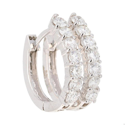 1.05 Carat Hoop Huggie Earring 18 Karat White Gold