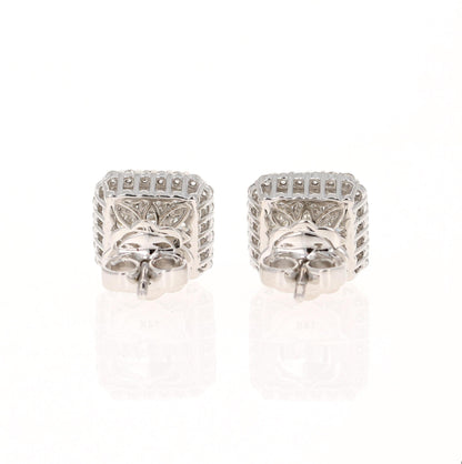 1.06 Carat Round Diamond White Gold Earrings