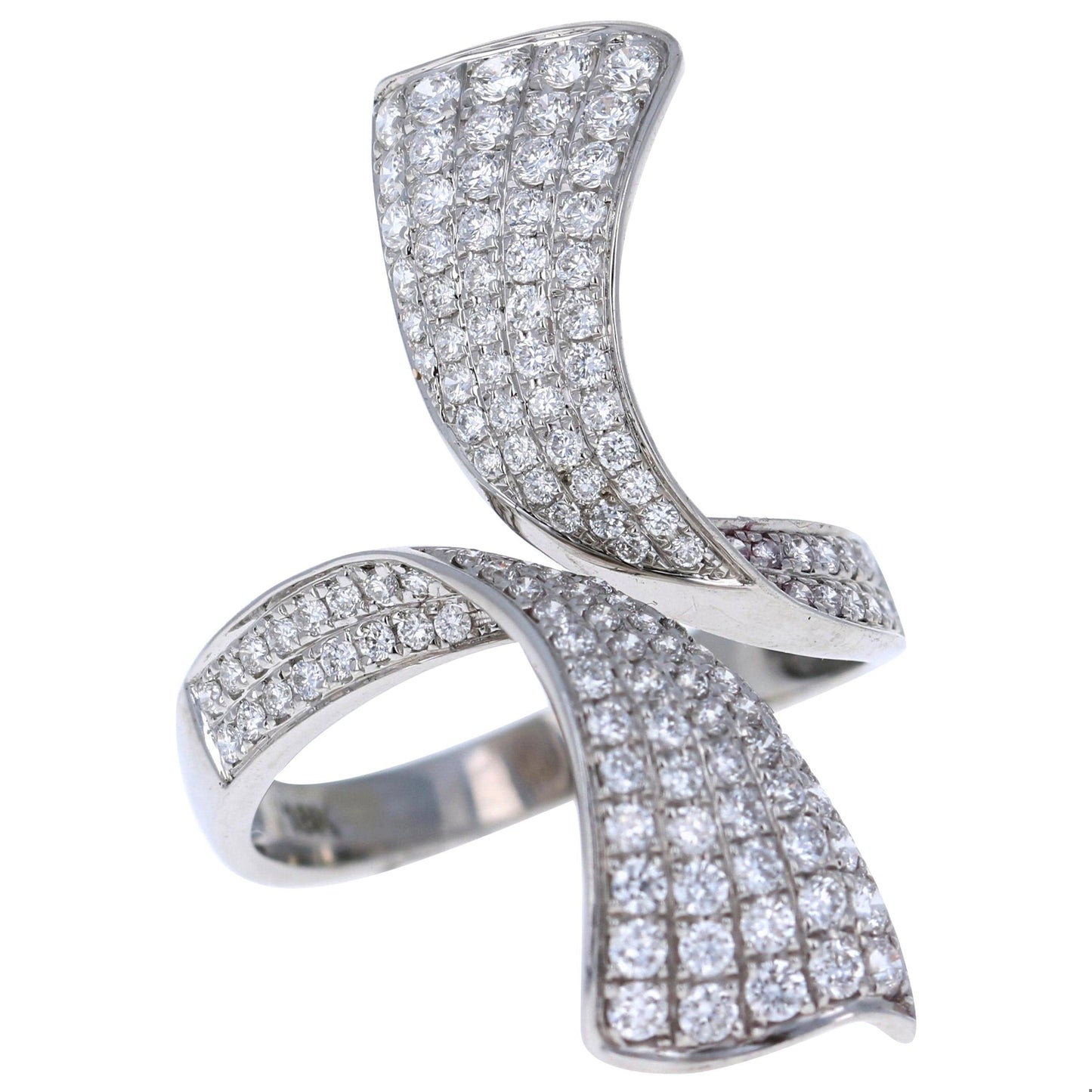 1.09 Carat Round Cut Diamond White Gold Cocktail Ring