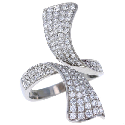 1.09 Carat Round Cut Diamond White Gold Cocktail Ring