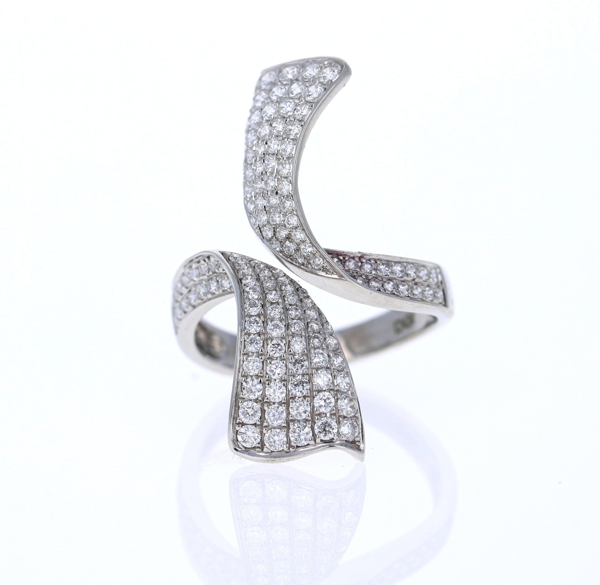 1.09 Carat Round Cut Diamond White Gold Cocktail Ring