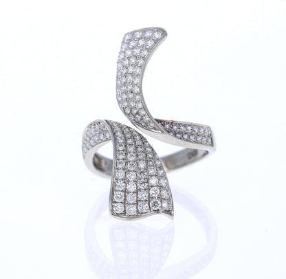 1.09 Carat Round Cut Diamond White Gold Cocktail Ring