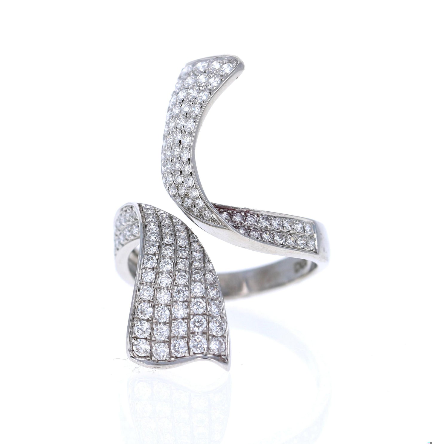 1.09 Carat Round Cut Diamond White Gold Cocktail Ring