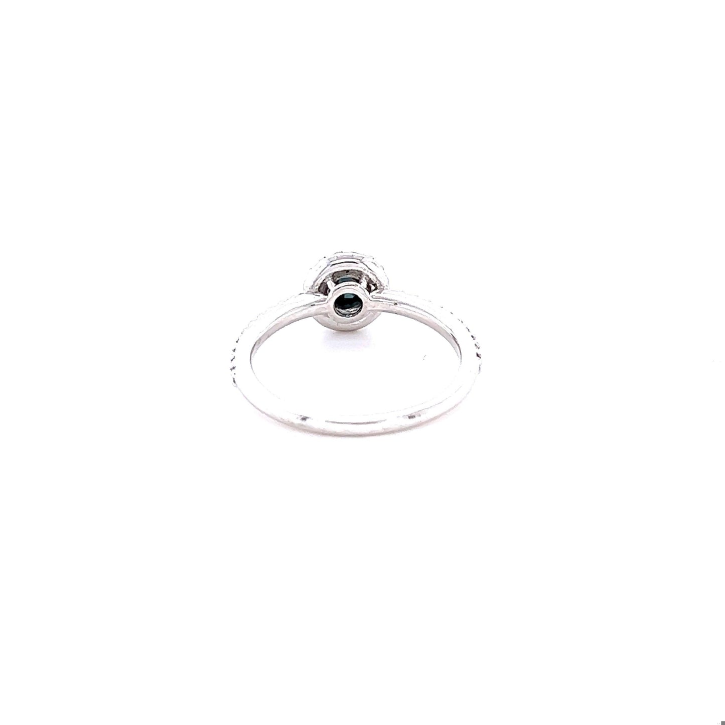1.14 Carat Blue Sapphire Diamond 14 Karat White Gold Ring