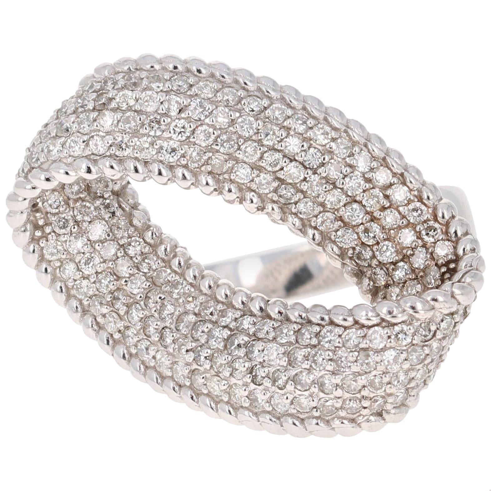1.16 Carat Diamond 14 Karat White Gold Cocktail Ring