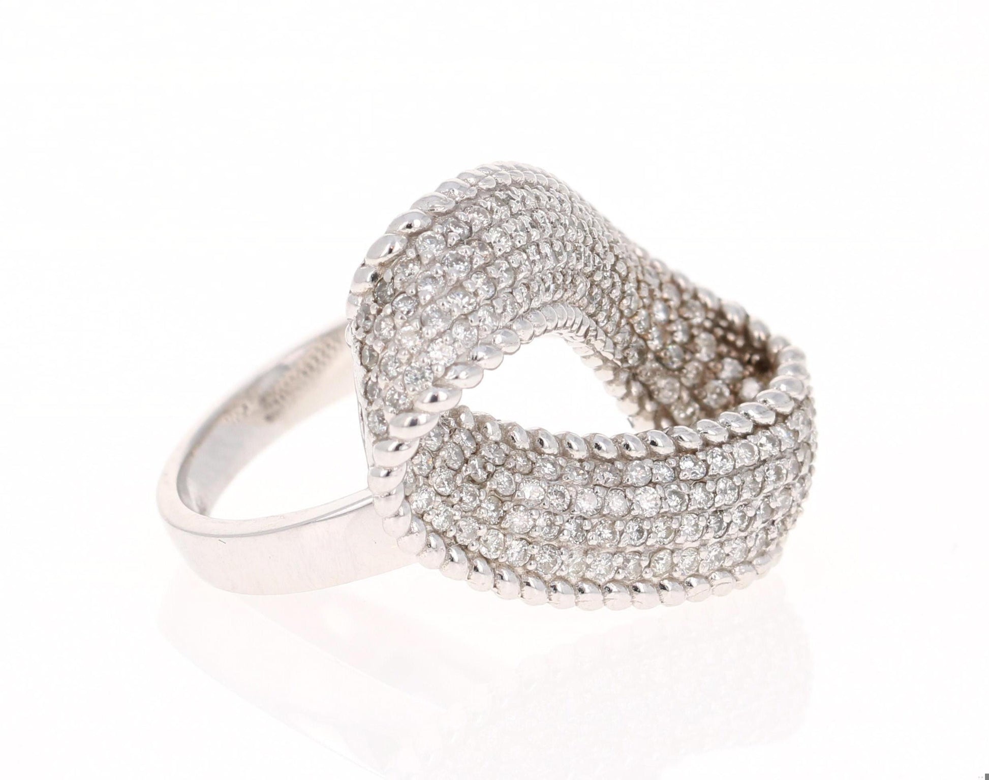 1.16 Carat Diamond 14 Karat White Gold Cocktail Ring