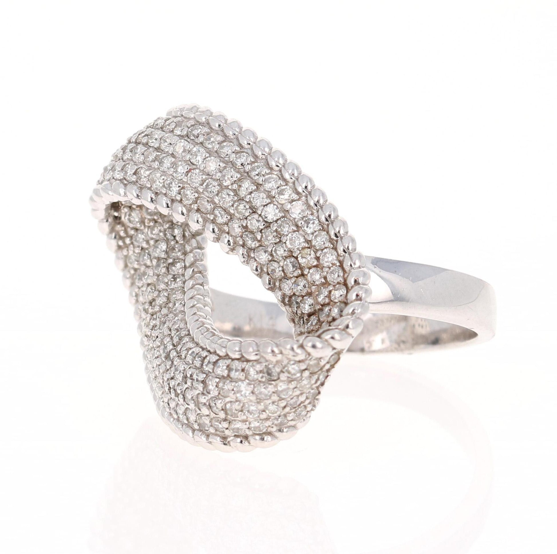 1.16 Carat Diamond 14 Karat White Gold Cocktail Ring