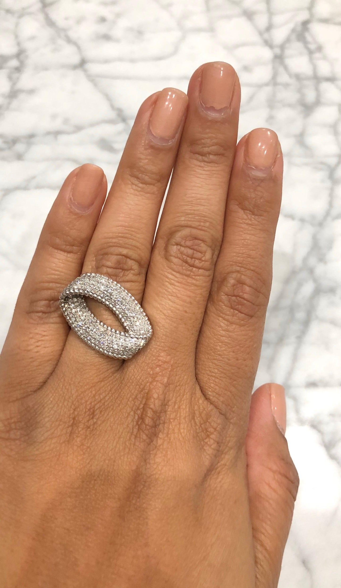 1.16 Carat Diamond 14 Karat White Gold Cocktail Ring