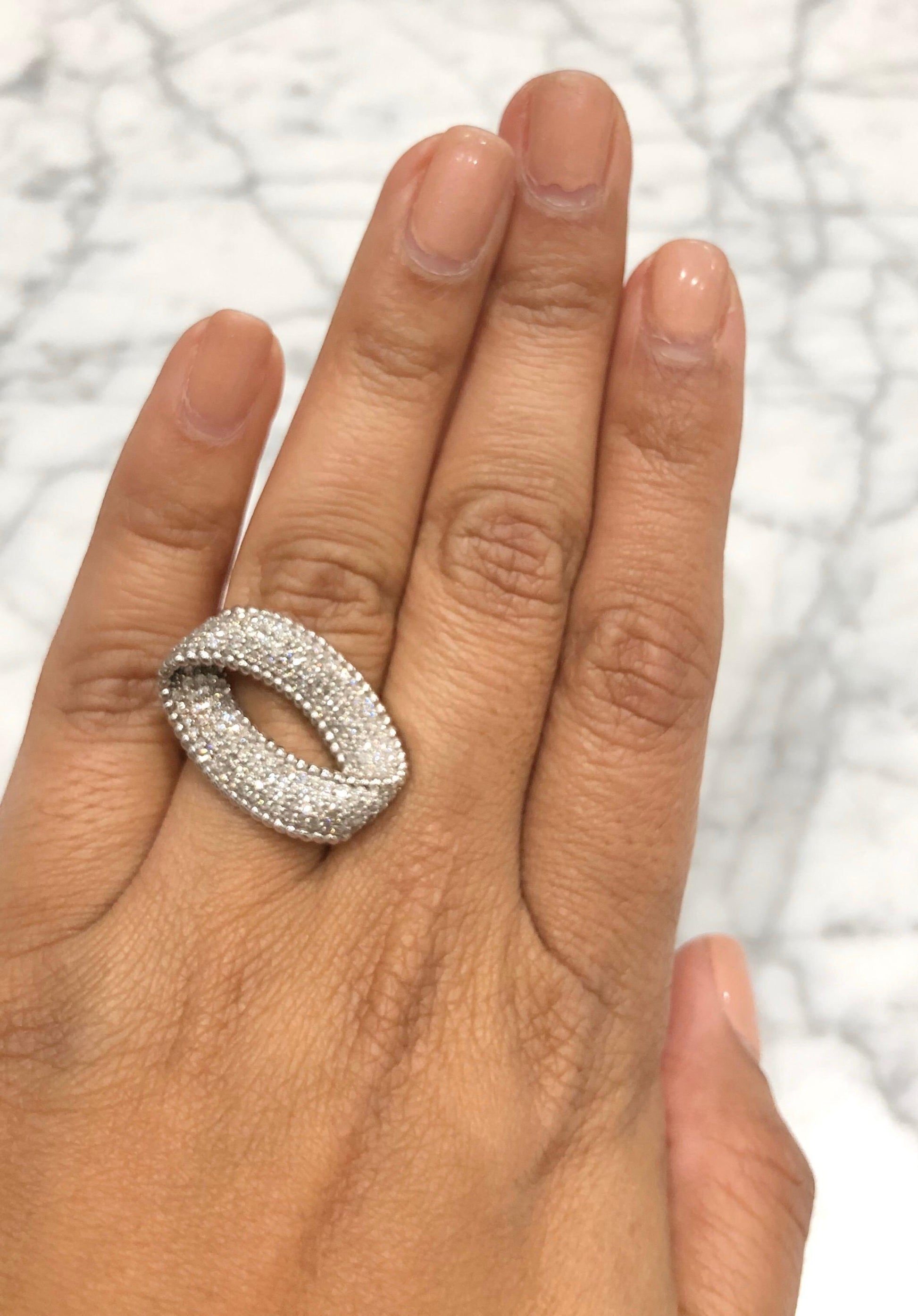 1.16 Carat Diamond 14 Karat White Gold Cocktail Ring