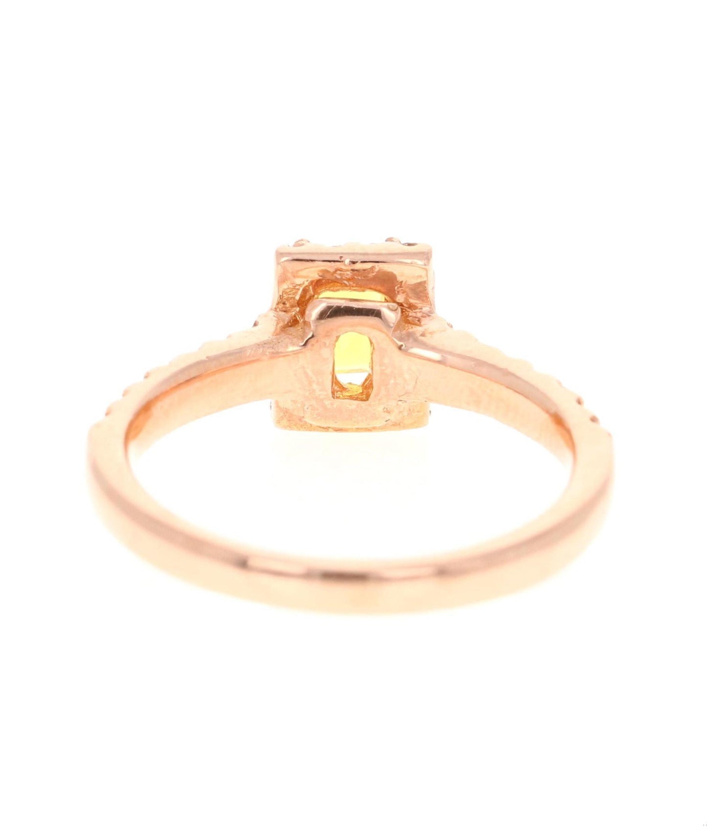1.16 Carat Yellow Sapphire and Diamond 18 Karat Rose Gold Ring