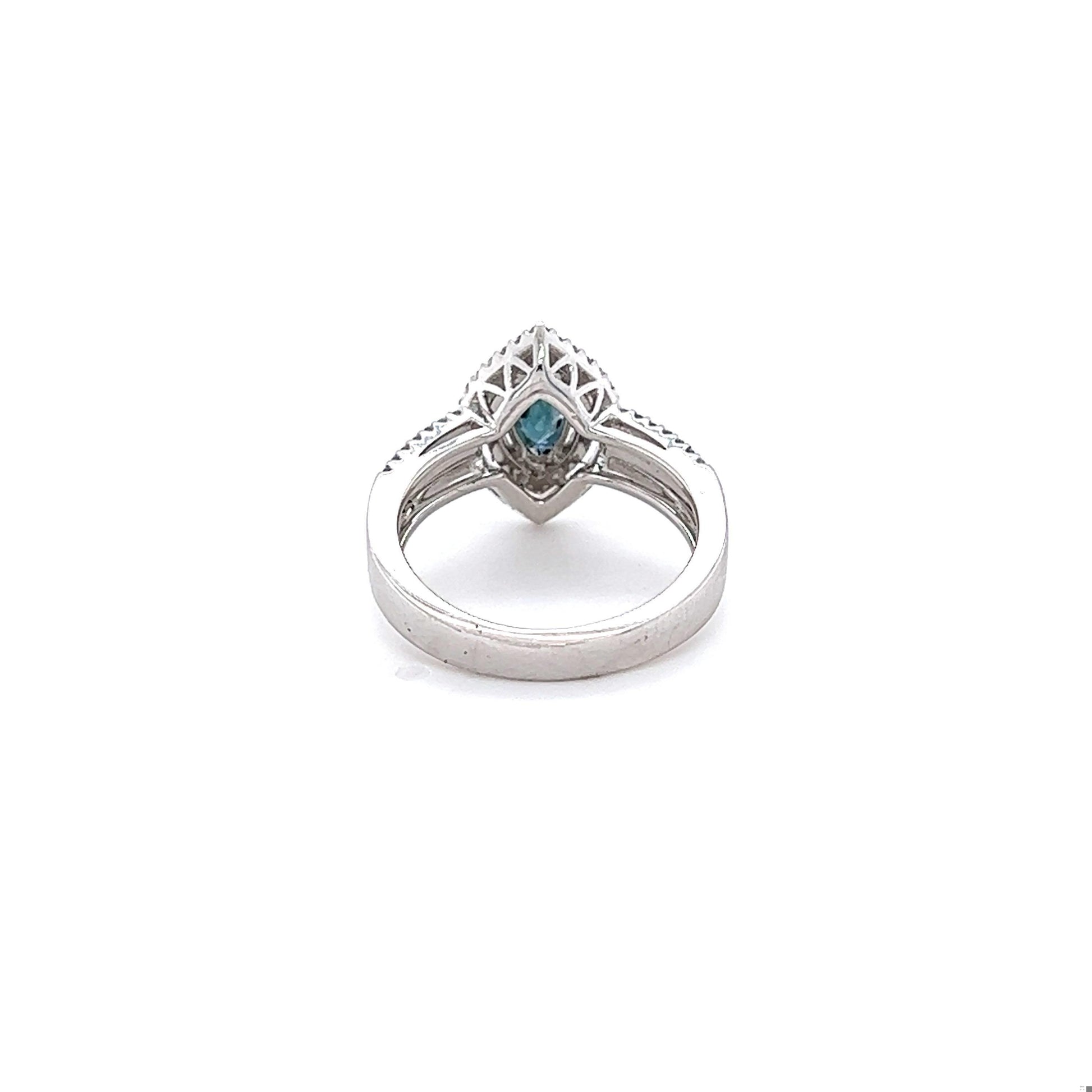 1.21 Carat Blue Sapphire Diamond White Gold Ring