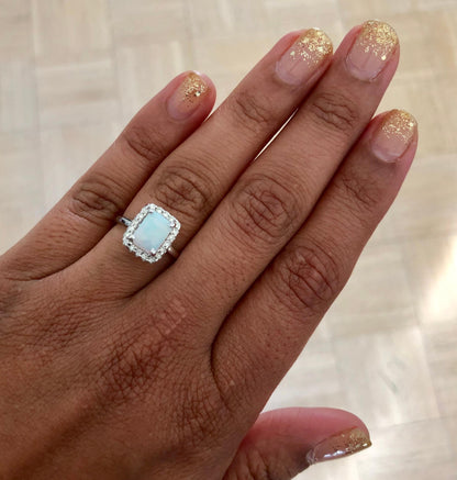 1.21 Carat Opal Diamond 14 Karat White Gold Ring