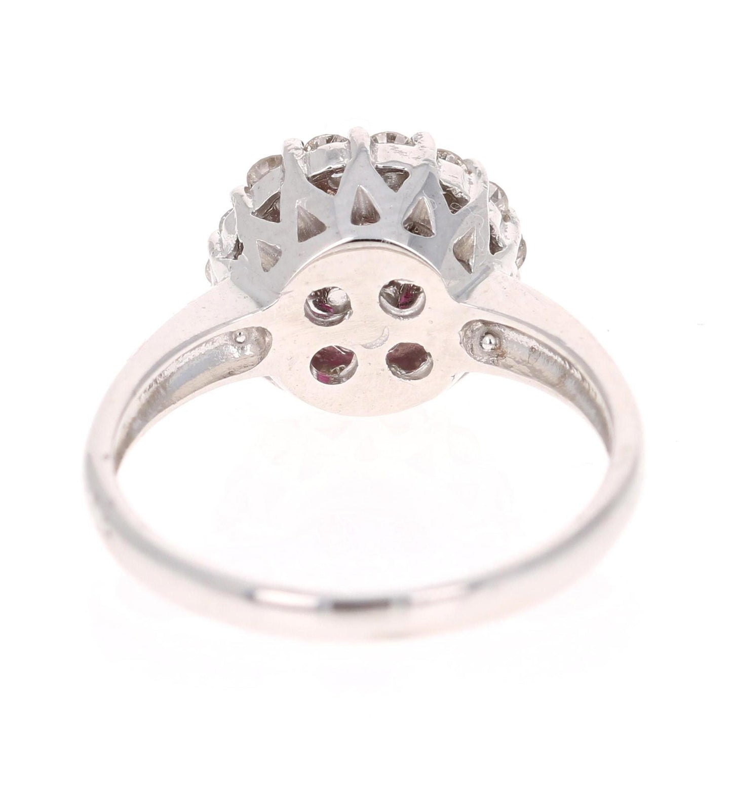 1.23 Carat Ruby Diamond 14 Karat White Gold Ring