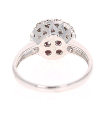1.23 Carat Ruby Diamond 14 Karat White Gold Ring