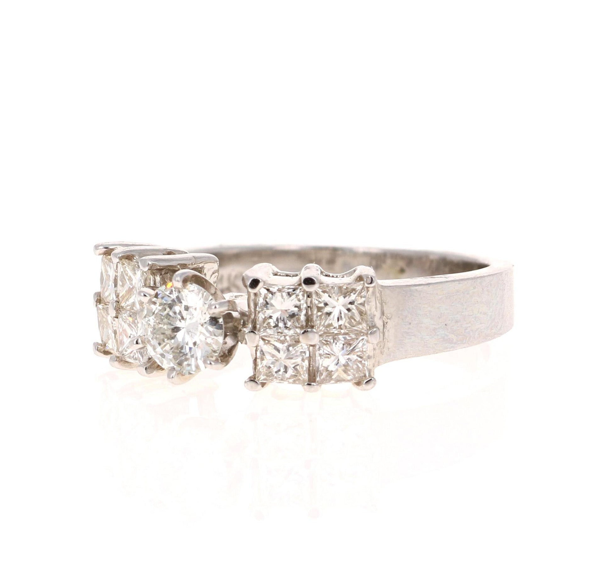 1.25 Carat Diamond 14 Karat White Gold Engagement Ring