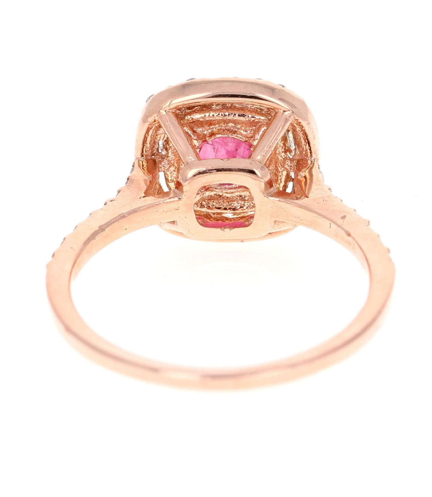 1.28 Carat Ruby Diamond Rose Gold Ring