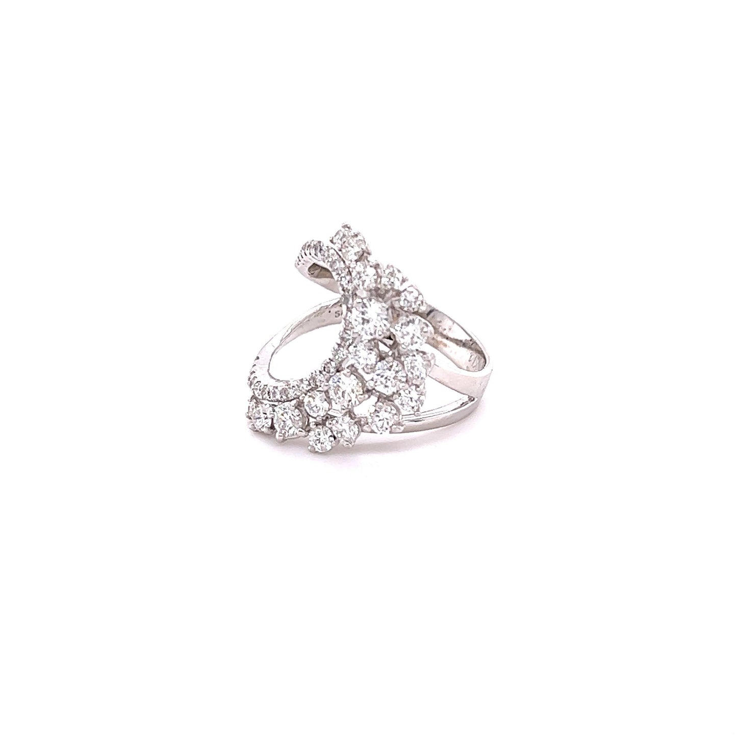 1.32 Carat Diamond White Gold Cocktail Ring