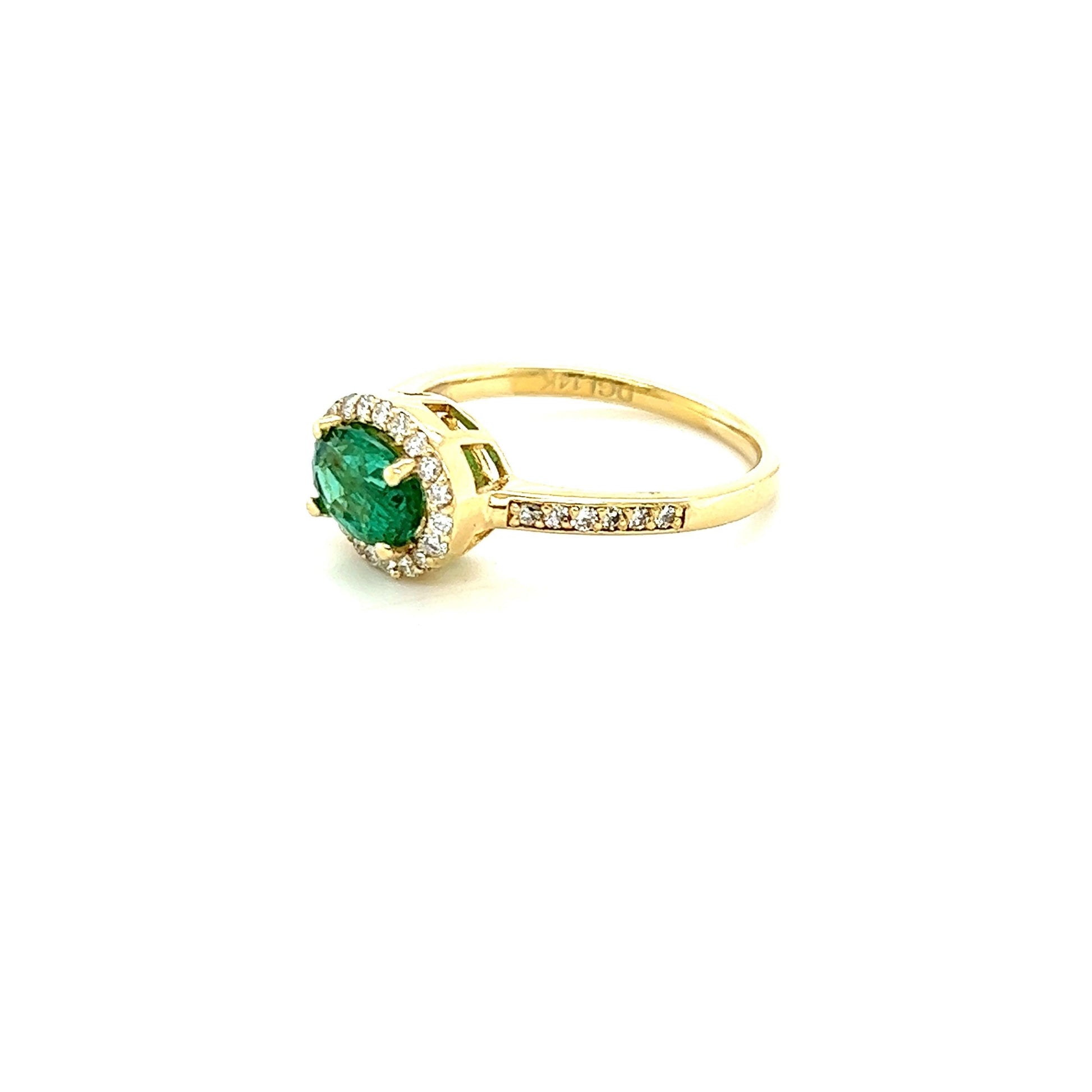 1.32 Carat Emerald Diamond 14 Karat Yellow Gold Engagement Ring