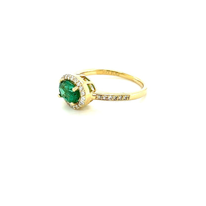 1.32 Carat Emerald Diamond 14 Karat Yellow Gold Engagement Ring