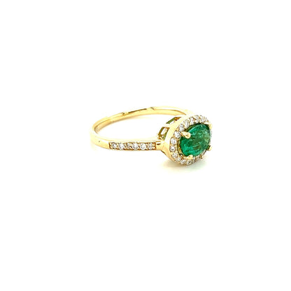 1.32 Carat Emerald Diamond 14 Karat Yellow Gold Engagement Ring