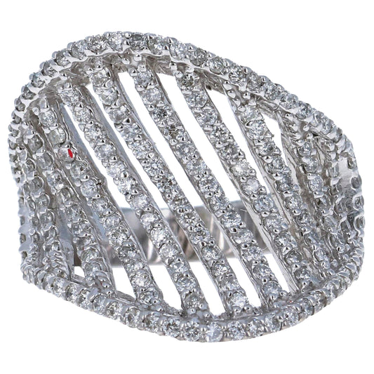 1.33 Carat Diamond Cocktail Ring 14 Karat White Gold