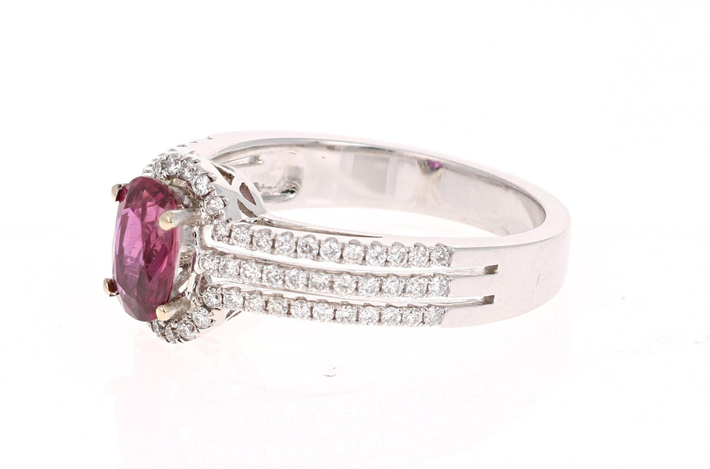 1.34 Carat Ruby Diamond White Gold Ring