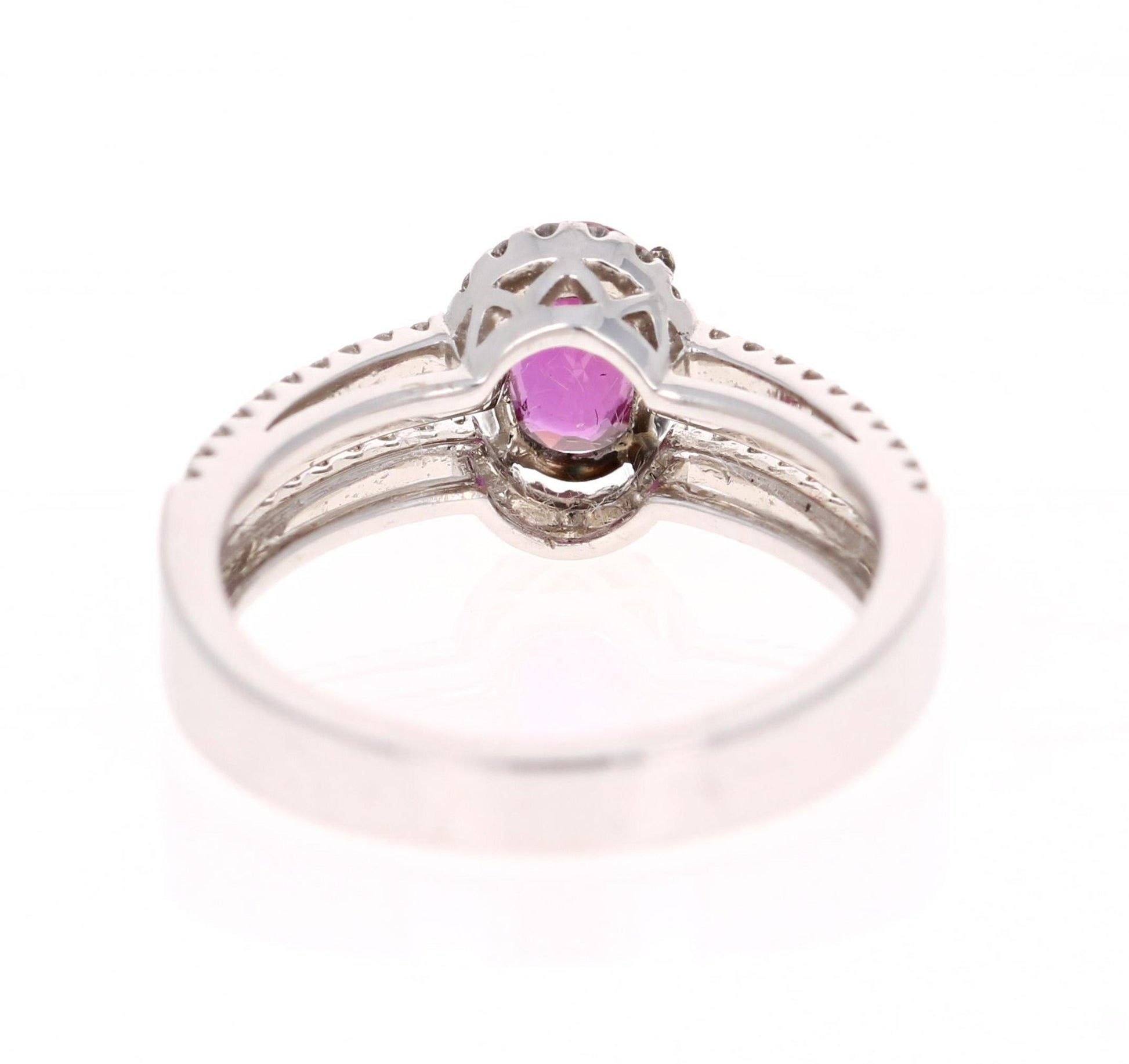 1.34 Carat Ruby Diamond White Gold Ring