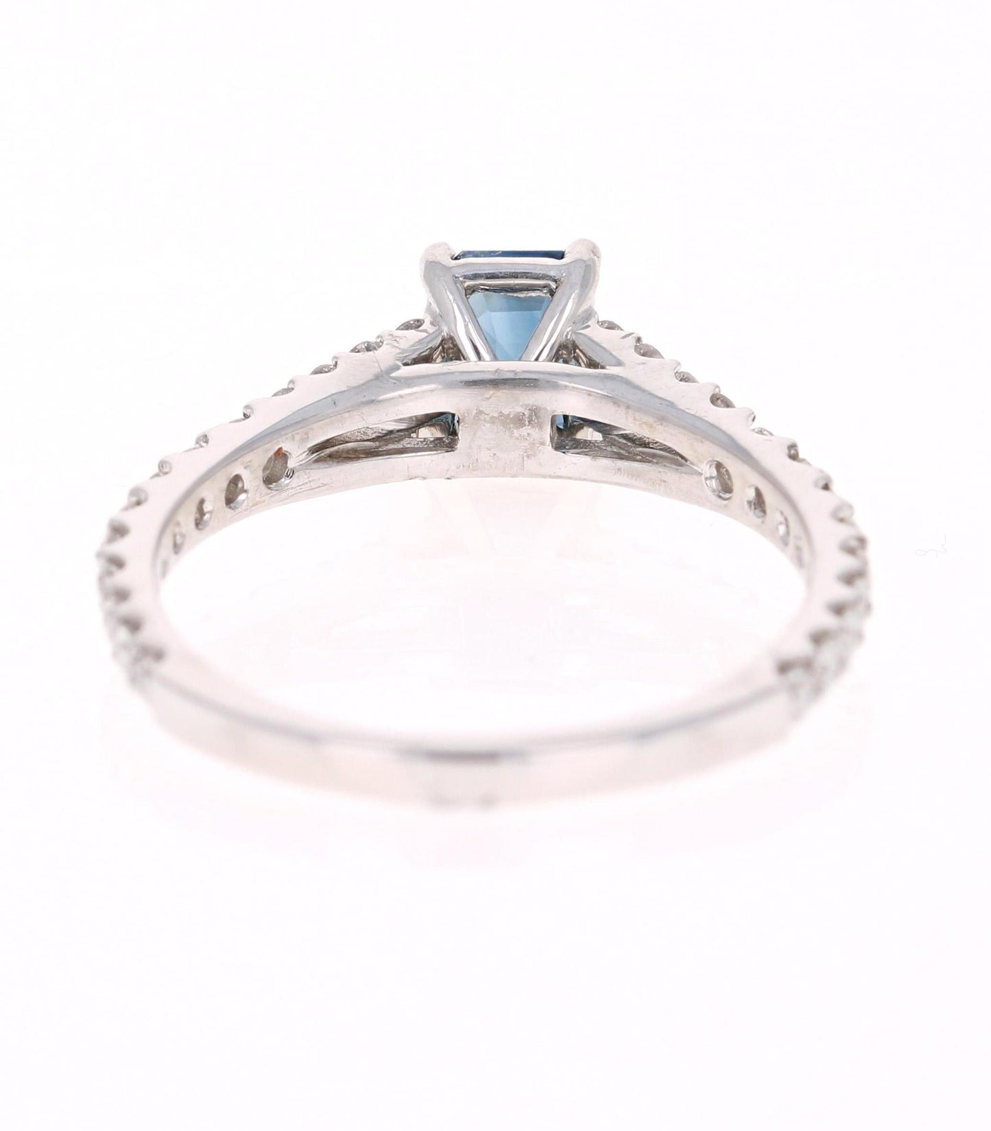 1.35 Carat Sapphire Diamond 14 Karat White Gold Ring