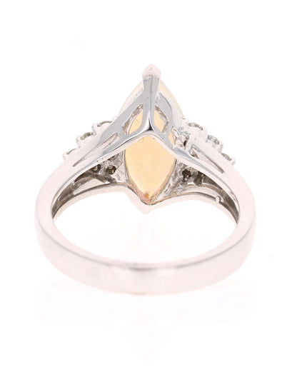 1.36 Carat Opal Diamond 14 Karat White Gold Ring