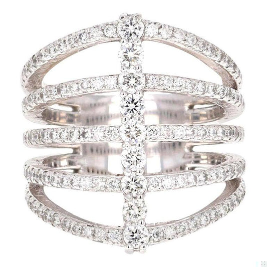 1.39 Carat Diamond Cocktail Ring 14 Karat White Gold
