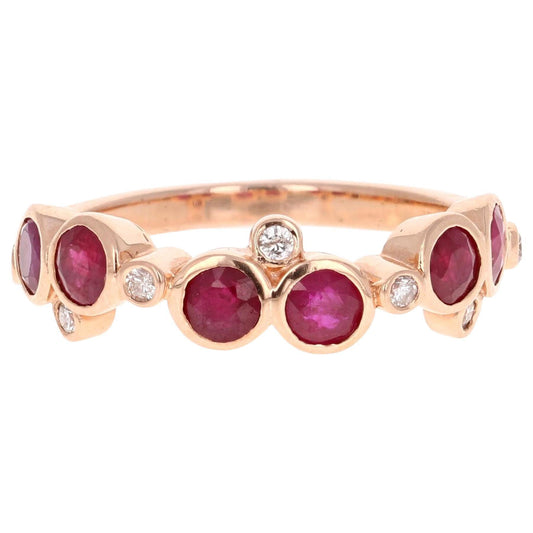 1.40 Carat Ruby Diamond 14 Karat Rose Gold Band