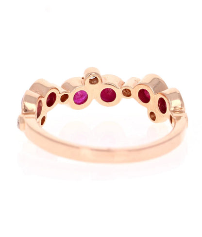 1.40 Carat Ruby Diamond 14 Karat Rose Gold Band