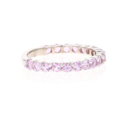 1.41 Carat Pink Sapphire White Gold Band