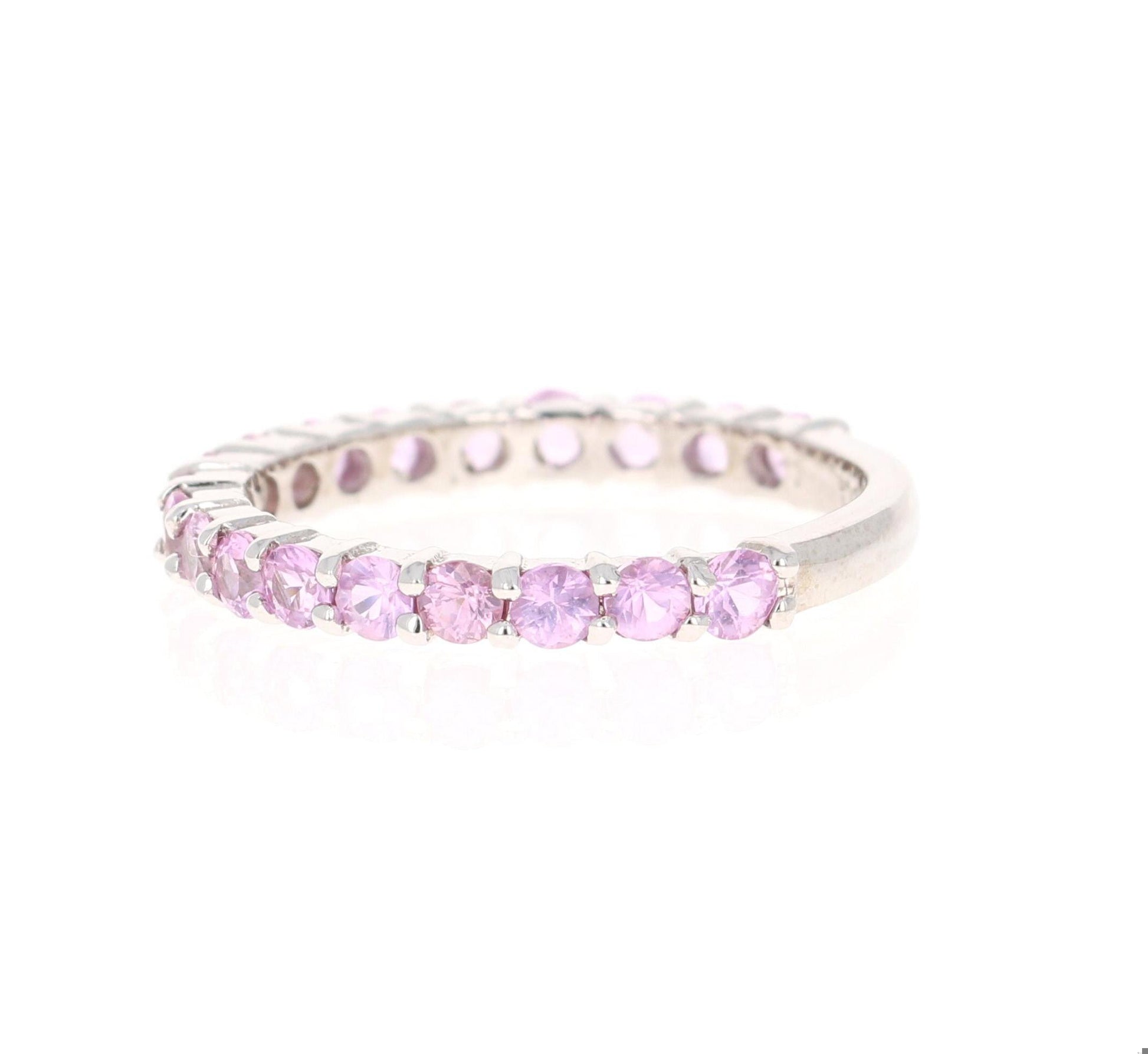 1.41 Carat Pink Sapphire White Gold Band