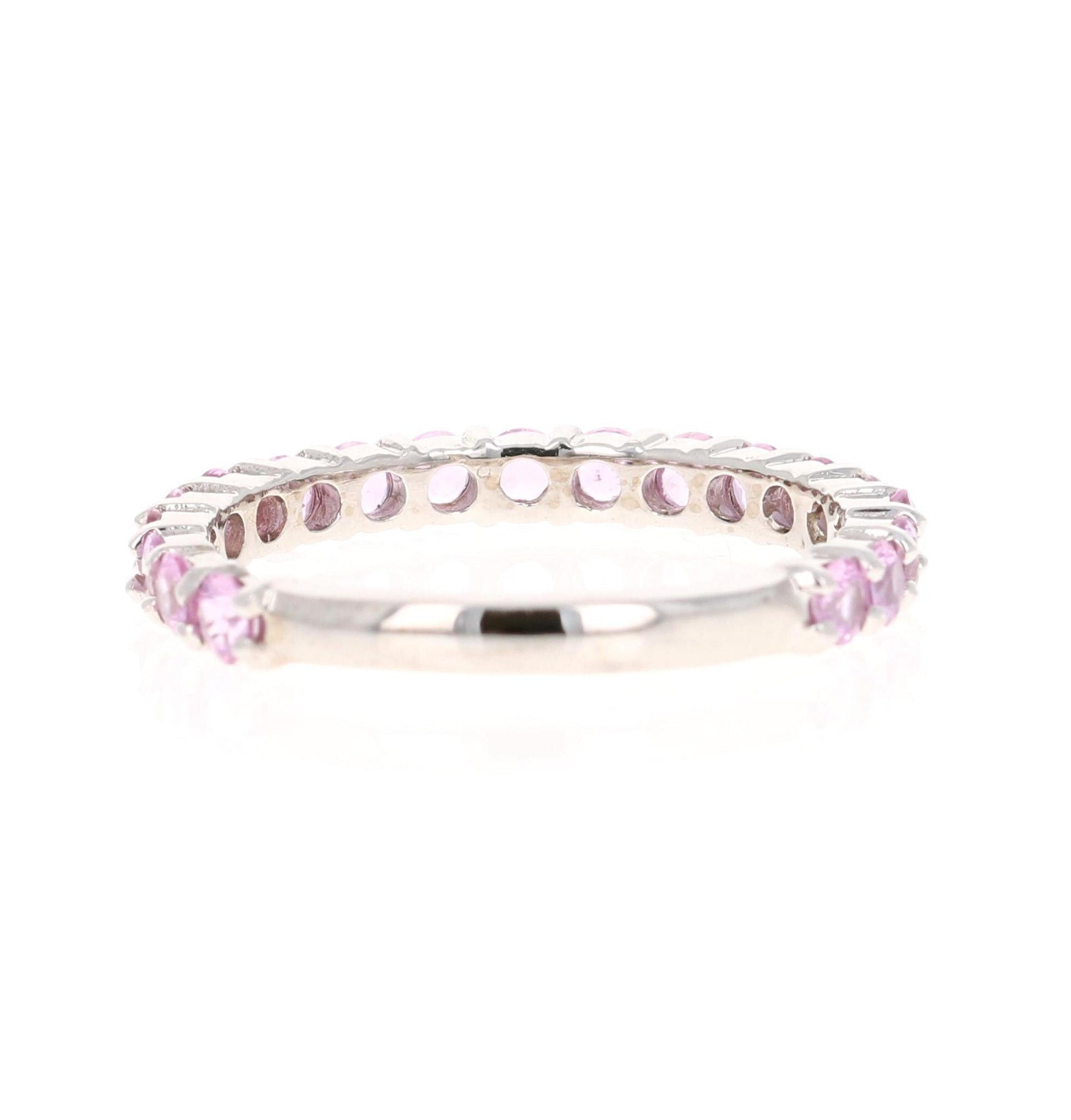 1.41 Carat Pink Sapphire White Gold Band