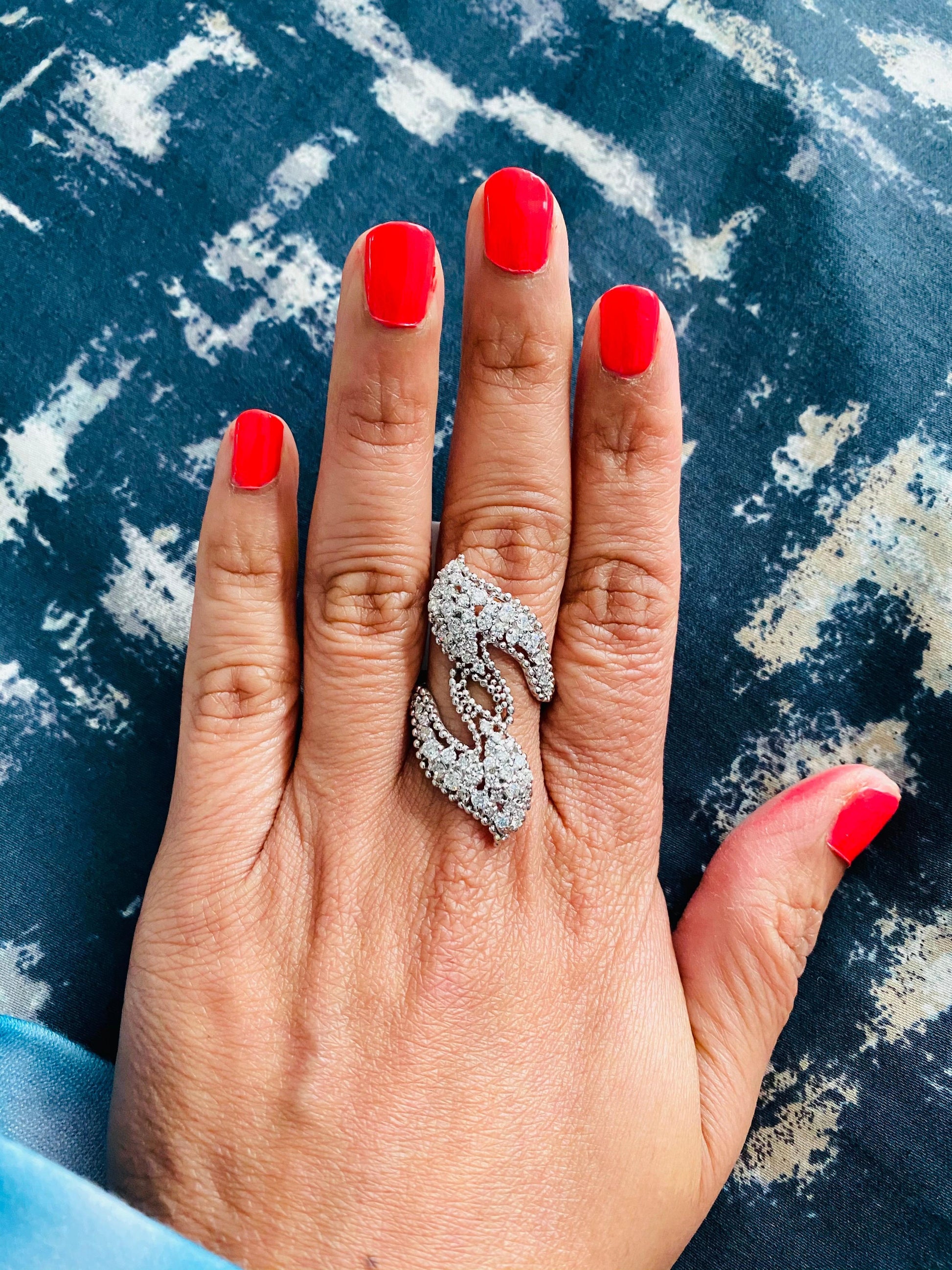 1.43 Carat Diamond Cocktail 14 Karat White Gold Ring