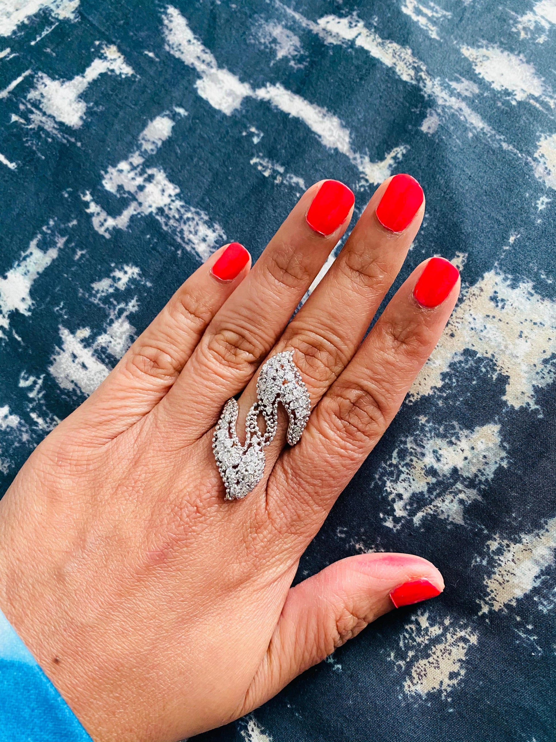 1.43 Carat Diamond Cocktail 14 Karat White Gold Ring