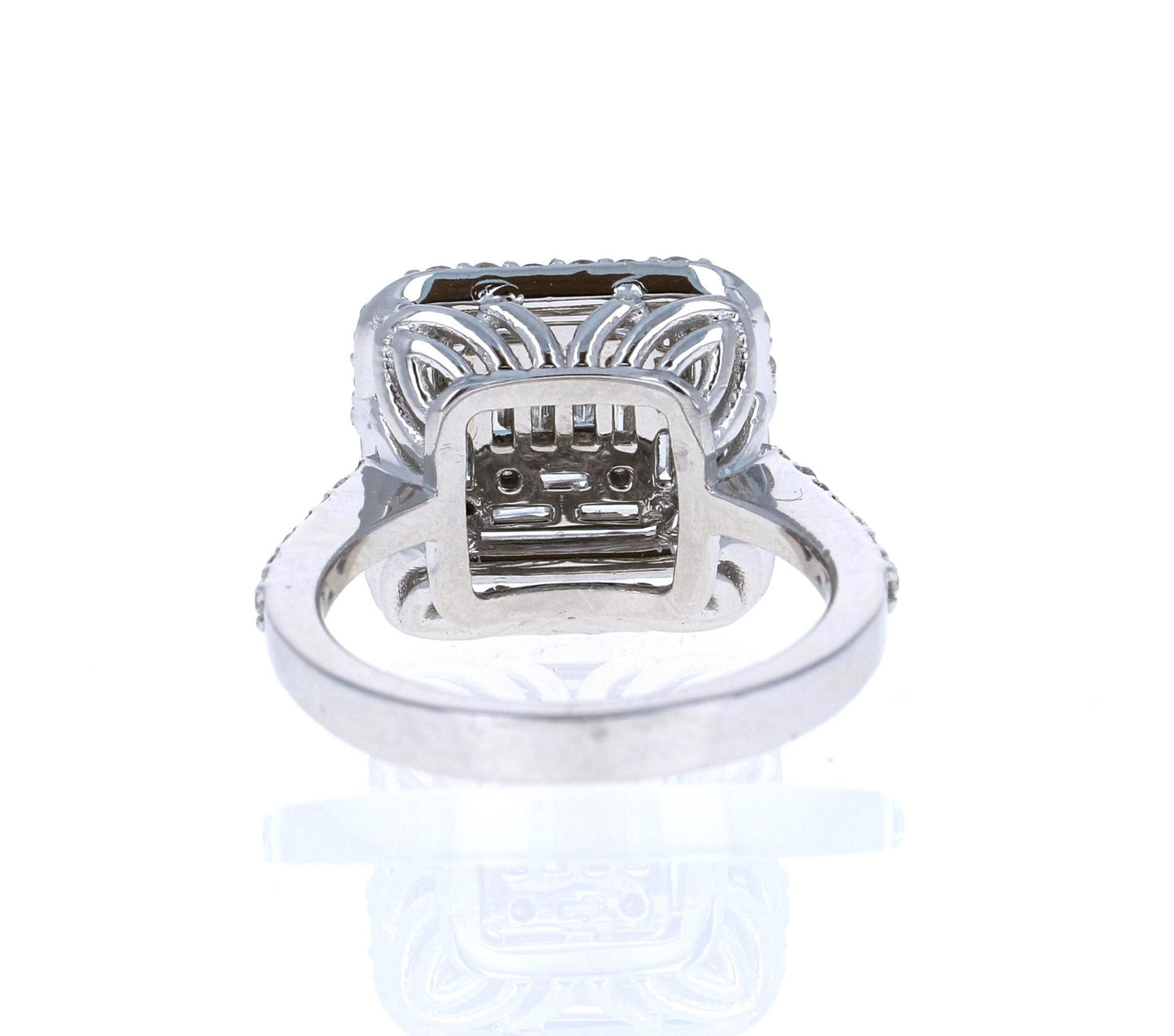 1.44 Carat Diamond 14 Karat White Gold Cocktail Cluster Ring