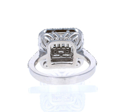 1.44 Carat Diamond 14 Karat White Gold Cocktail Cluster Ring