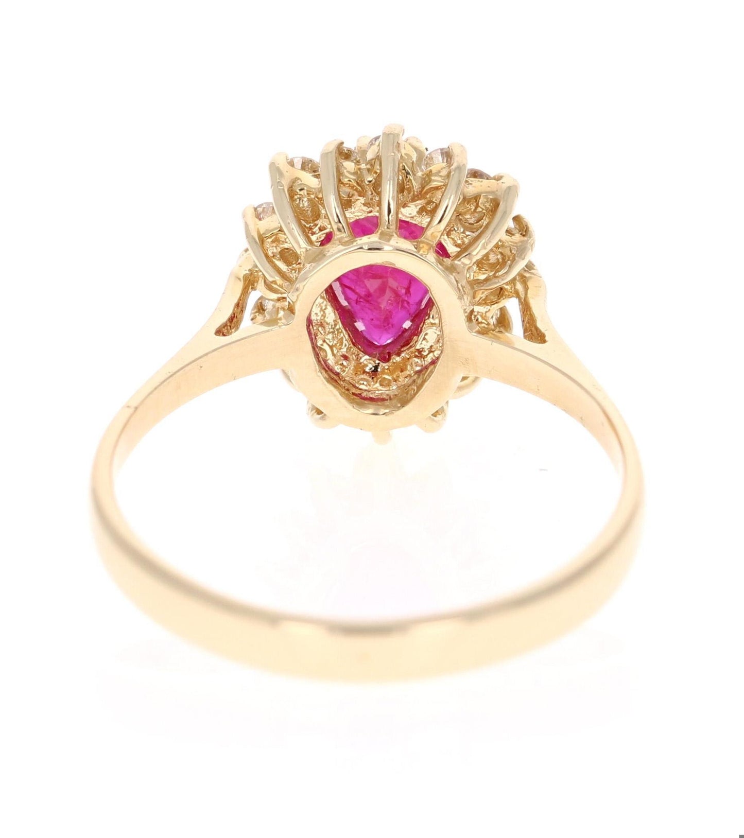 1.45 Carat Ruby Diamond 14 Karat Yellow Gold Ring