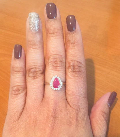 1.45 Carat Ruby Diamond 14 Karat Yellow Gold Ring